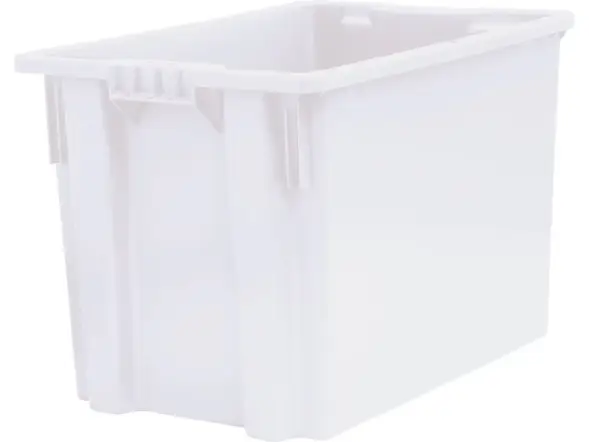 Ящик пластиковый сплошной с гладким дном, 600x400x400 мм, 75 л, белый [605 ГД м]