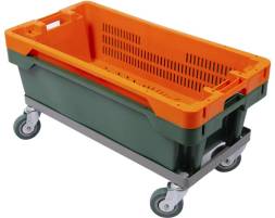 Тележка для ящиков металлическая 800х400 , 4 колеса 100 мм