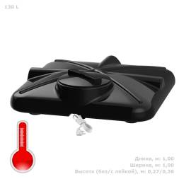 Бак пластиковый для летнего душа РОСА 130 л с подогревом, черный [DRS130S112] 