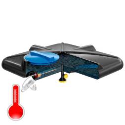 Бак пластиковый для летнего душа РОСА 130 л с подогревом, черный [DRS130S112] 