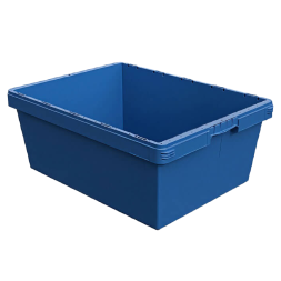 Контейнер пластиковый вкладываемый с усиленным дном INSTORE, 800х600х320 мм, синий [KVR 8634]