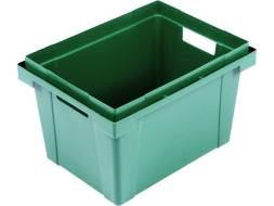 Ящик цветочный пластиковый сплошной, 400x300x350 мм, 42 л, зеленый [434-1]