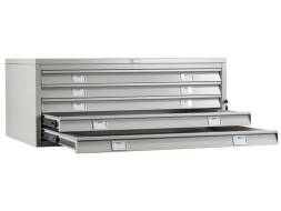 Шкаф металлический картотечный (картотека) для чертежей ПРАКТИК A1-05/1 (верх), А1, 5 ящиков, 415x1010x691 мм