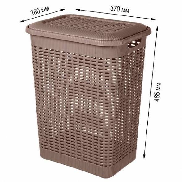 Корзина для белья 30л, коричневый