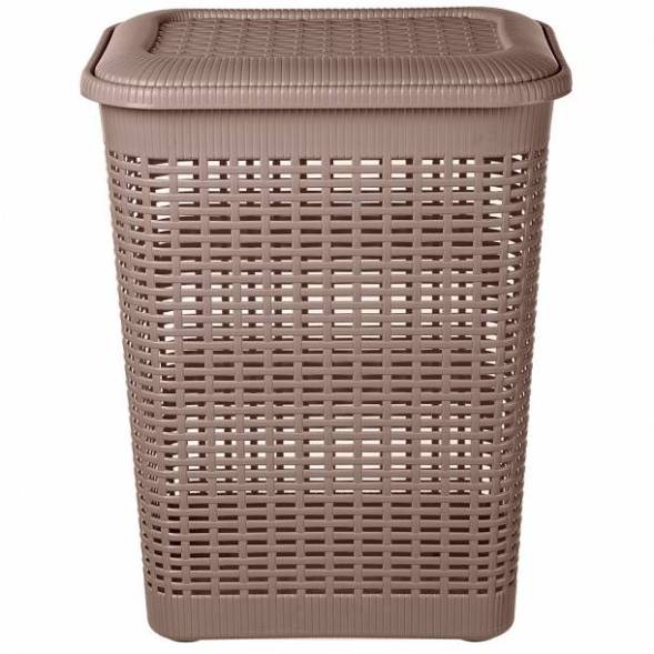 Корзина для белья 30л, коричневый