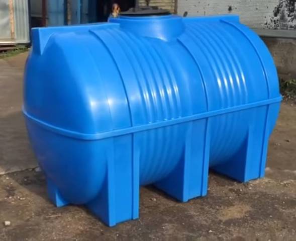 Емкость пластиковая горизонтальная для хранения воды и дизельного топлива, 3000 л, синий [TG3000S13]