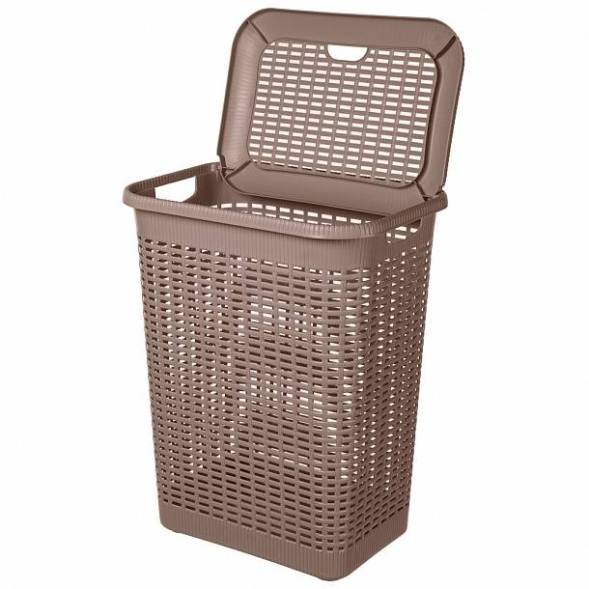 Корзина для белья 50л, коричневый