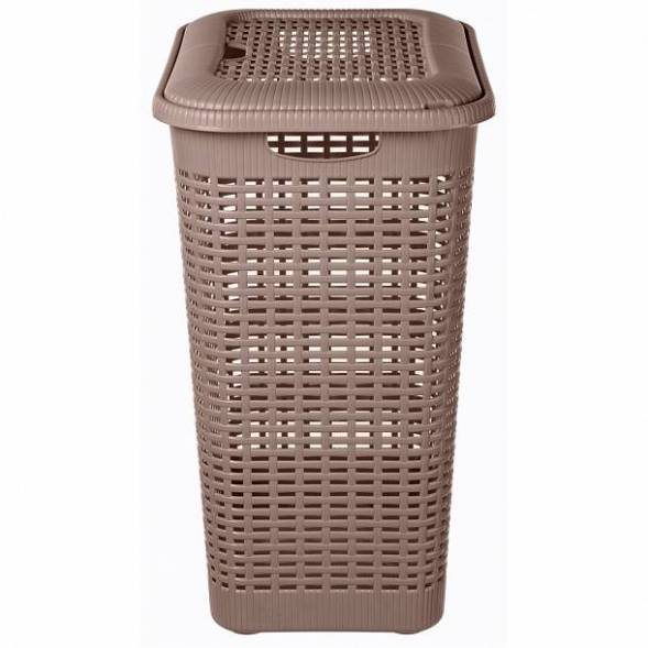Корзина для белья 50л, коричневый