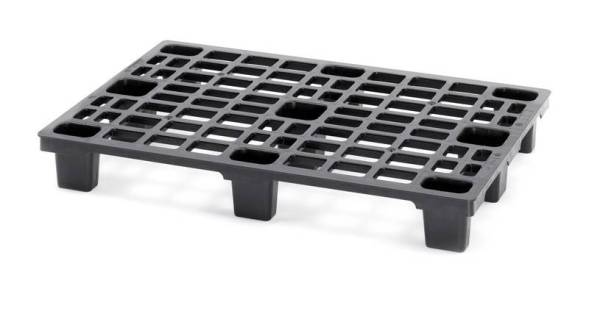 Паллет (поддон) пластиковый AUER с ESD-защитой на 9-ти ножках, 1200x800 мм, черный [ESD LP 1208 OS]