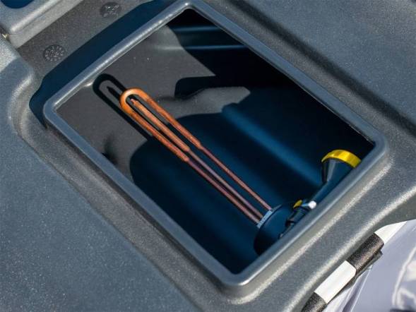 Бак пластиковый для летнего душа с подогревом, 150 л, черный [Б-150 с подогревом]