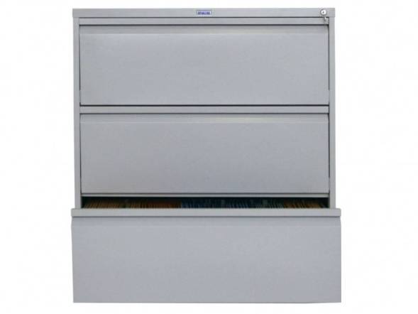 Шкаф металлический картотечный (картотека) ПРАКТИК AMF 1091/3, 3 ящика, 998х915х460 мм