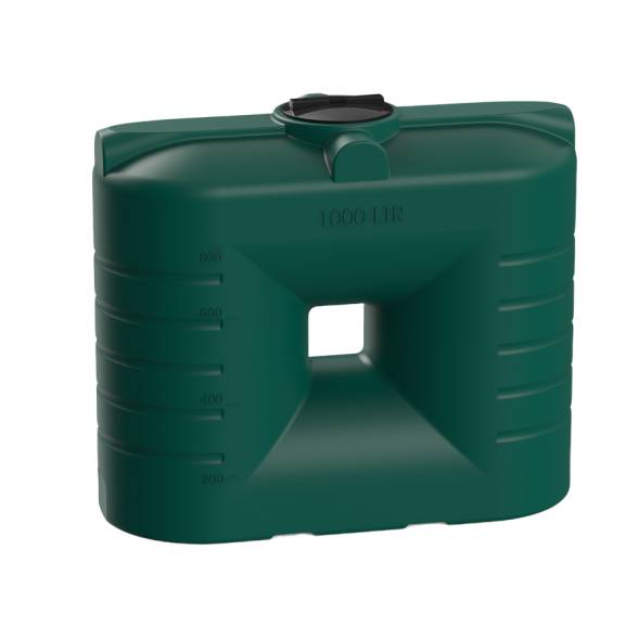 Емкость пластиковая прямоугольная для хранения воды, жидкостей и дизельного топлива, 1000 л, зеленый [TSN1000S2]