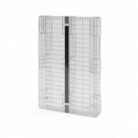 Паллет (поддон) пластиковый перфорированный на 3-х полозьях серый усиленный, 1200x800x150 мм, серый [02.117.91.PEF.S.Т10X]