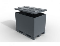 Крупногабаритный разборный пластиковый контейнер Polybox, 1200x800x350/1500 мм, серый [PolyBox]