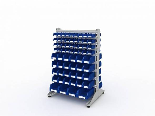 Стеллаж для пластиковых лотков ДВК SORTEX двухсторонний 1500x1000x800.05