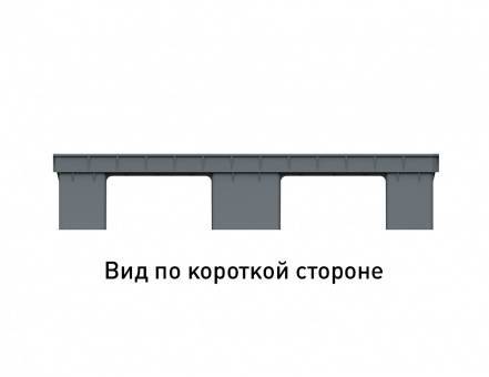 Паллет (поддон) пластиковый перфорированный на 3-х полозьях, 1210х810х160 мм, серый [02.106.91]
