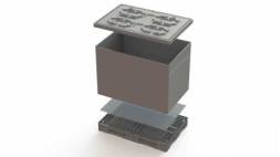 Крупногабаритный разборный пластиковый облегчённый контейнер Polybox, 1210x810x350/1100 мм, серый [PolyBox]