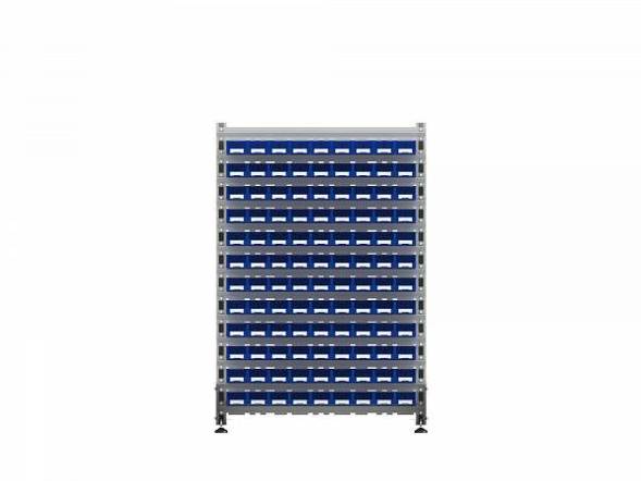 Стеллаж для пластиковых лотков ДВК SORTEX односторонний 1500x1000x450.01