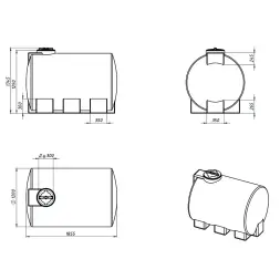 Емкость для хранения жидких минеральных удобрений (КАС, ЖКУ и др) 2000 ЭВГ красный