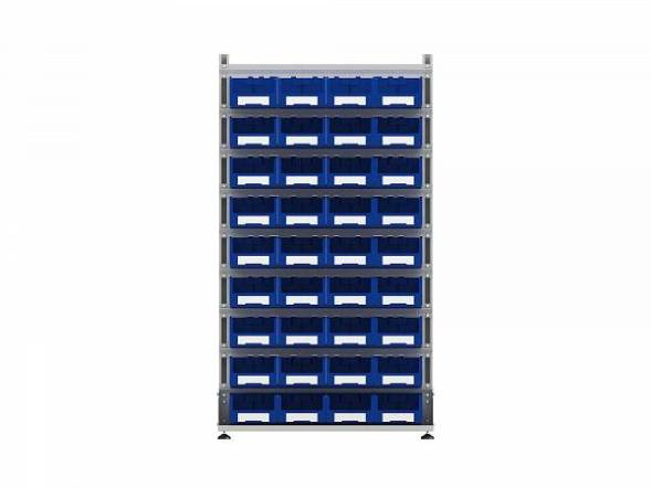 Стеллаж для пластиковых лотков ДВК SORTEX односторонний 1800x1000x450.03