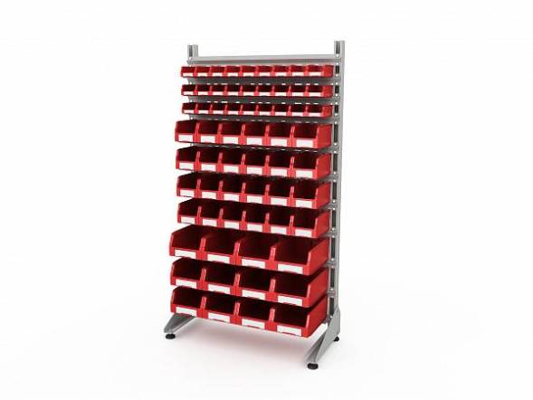 Стеллаж для пластиковых лотков ДВК SORTEX односторонний 1800x1000x450.05