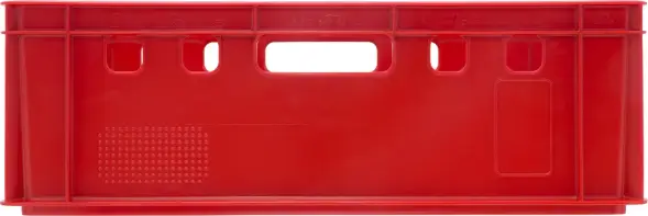 Ящик пластиковый сплошной с гладким дном Е2 (евроформат), 600x400x200 мм, 40 л, красный [207 гд]