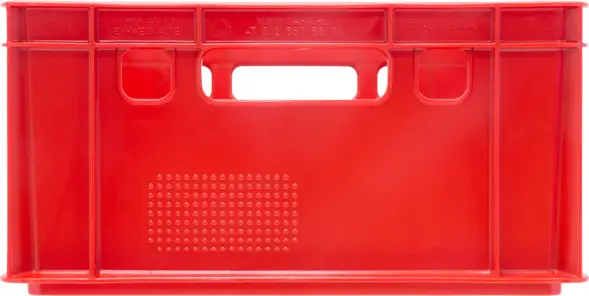 Ящик пластиковый сплошной с гладким дном Е2 (евроформат), 600x400x200 мм, 40 л, красный [207 гд]