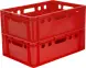 Ящик пластиковый сплошной с гладким дном Е2 (евроформат), 600x400x200 мм, 40 л, красный [207 гд]